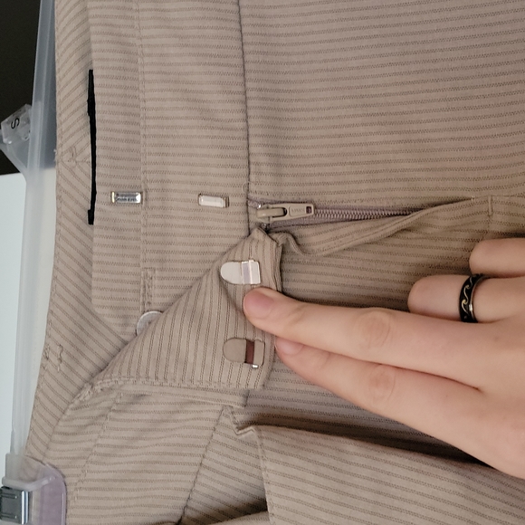 Tan Striped New York & Company Slacks - Picture 4 of 8